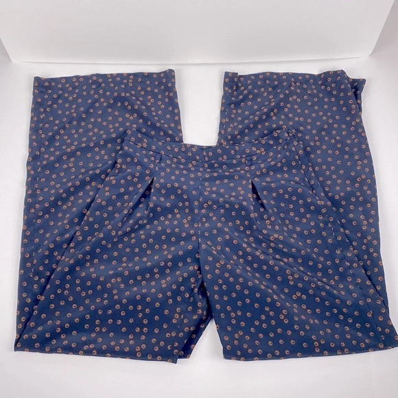 70’s high waist wide leg high rise navy geom Mod  trousers size extra small - Picture 1 of 15